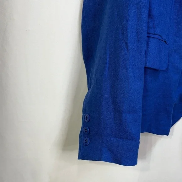 🔱 For Cynthia Royal Blue linen, single button, notch collar, blazer - Picture 5 of 5